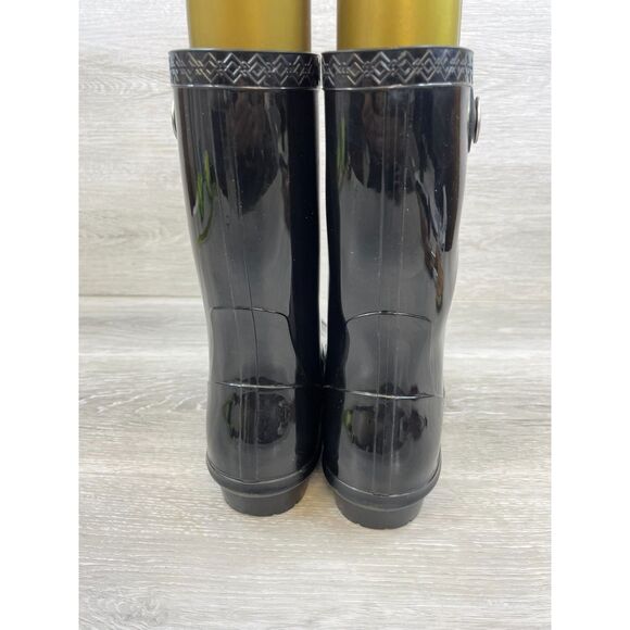 UGG Sienna Women's Boot Rain Waterproof Pull-On Round Toe Patent Rubber 8 Black - Picture 4 of 12